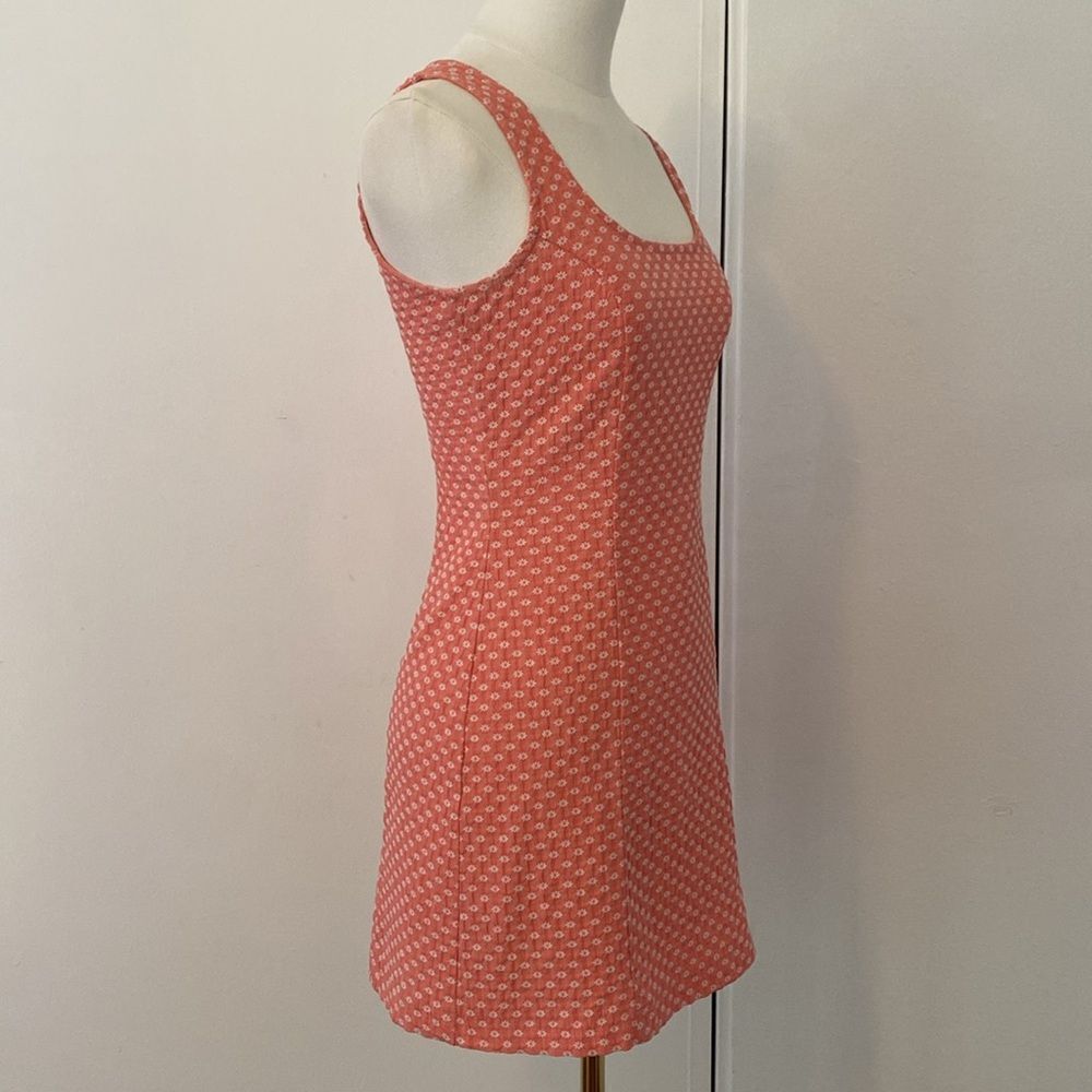 Urban Outfitters Folly Pink Floral Fitted Notched Mini Dress Size Small - Picture 5 of 12